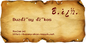 Buzásy Ákos névjegykártya