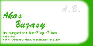 akos buzasy business card